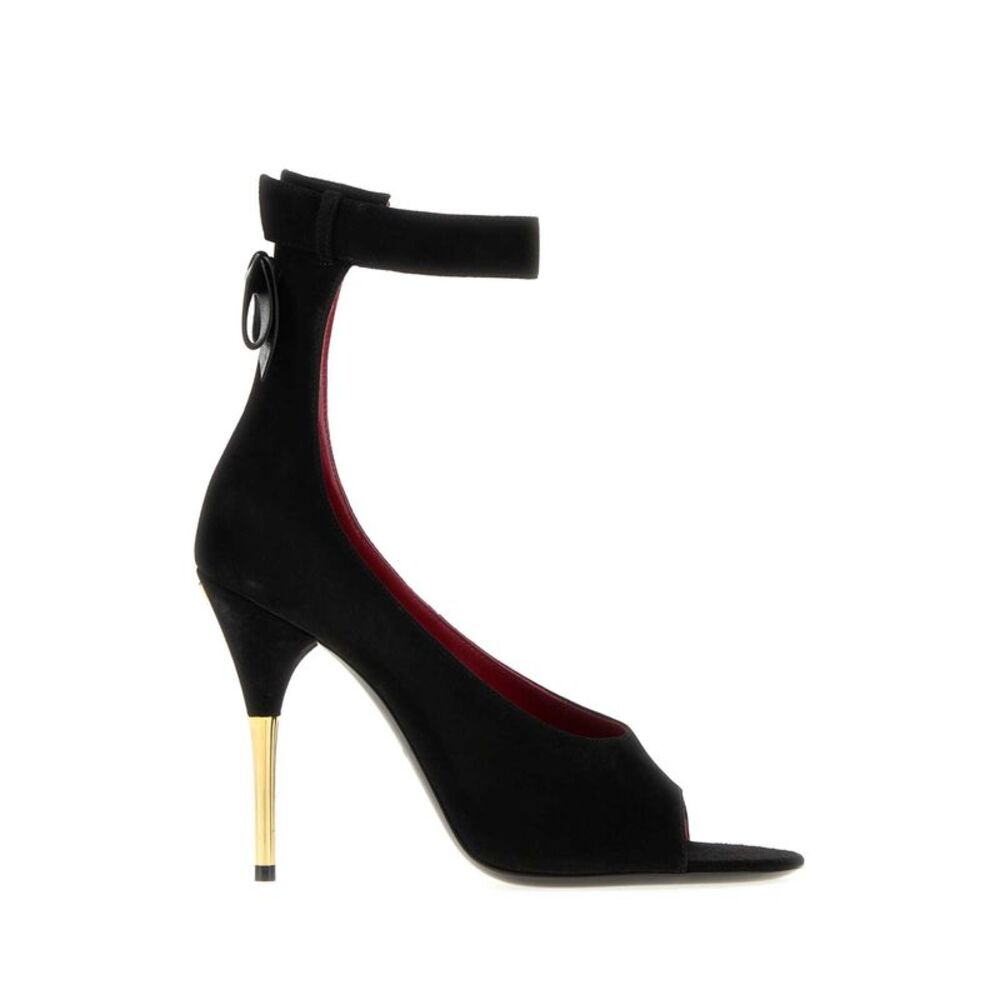 Valentino Garavani Women Black Suede Fatale Sandals